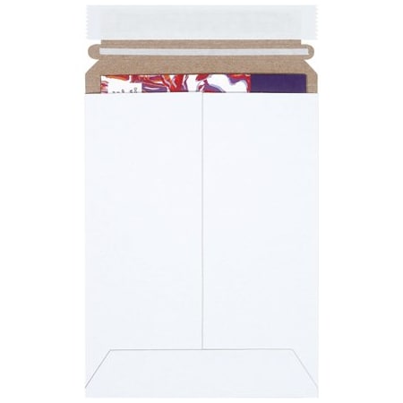 Bsc Preferred 6 x 8'' White Self-Seal Stayflats Plus Mailers, 100PK BUY00026995